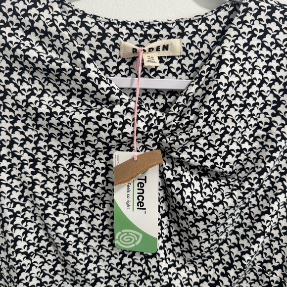 NWT Boden Empire Knot Midi Jersey Dress Stretch Black Lily Sprig Long Sleeve 4R - Picture 8 of 14